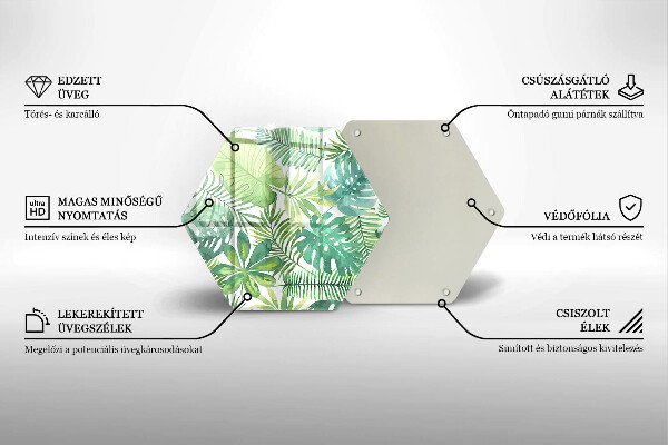 Kitchen worktop protector Boho watercolors leaves