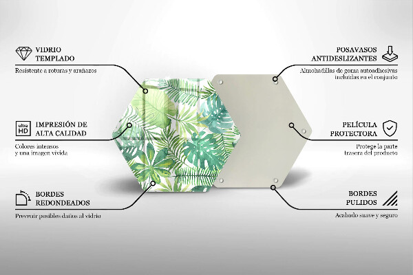 Kitchen worktop protector Boho watercolors leaves