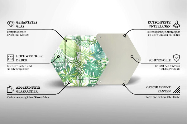 Kitchen worktop protector Boho watercolors leaves