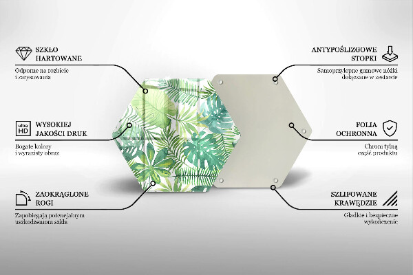 Kitchen worktop protector Boho watercolors leaves