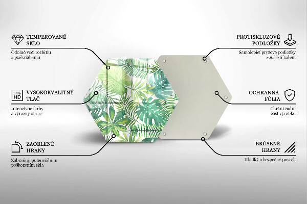 Kitchen worktop protector Boho watercolors leaves