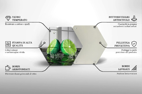 Kitchen worktop protector Juicy lime and water