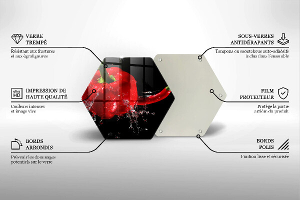 Cutting board Red peppers in water
