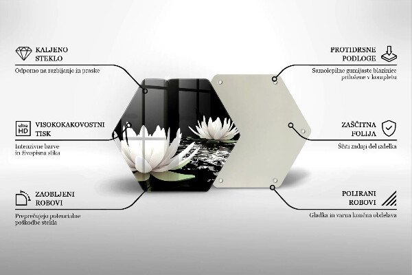 Cutting board White lilies on the water