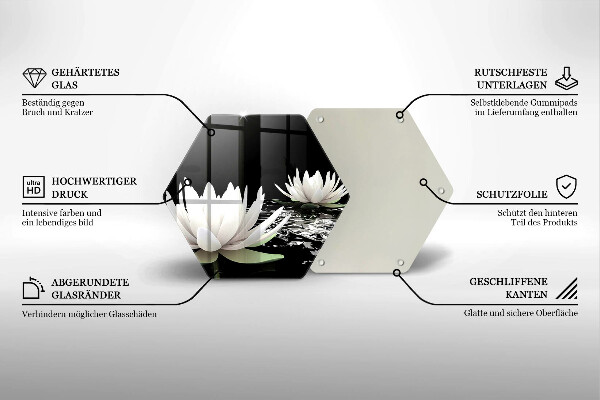 Cutting board White lilies on the water