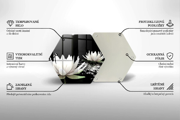 Cutting board White lilies on the water