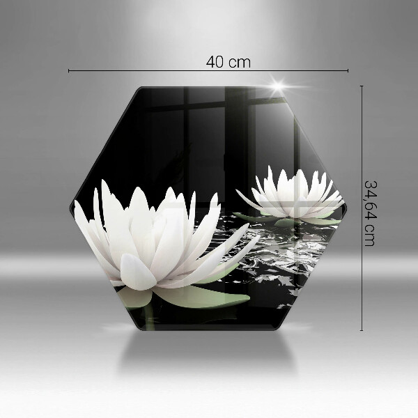 Cutting board White lilies on the water