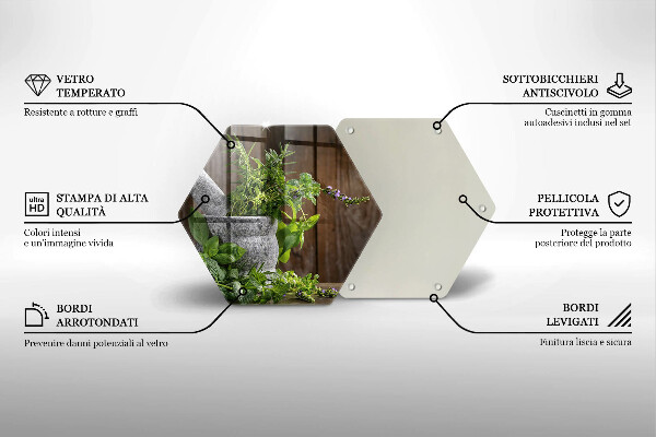 Chopping board Herbs plants and wood