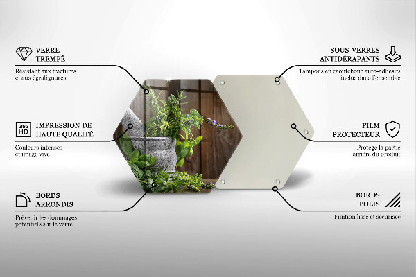 Chopping board Herbs plants and wood