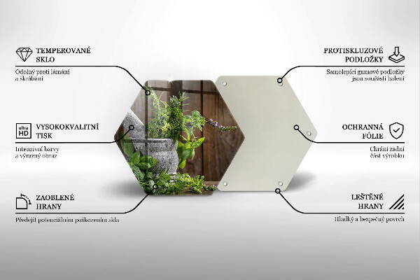 Chopping board Herbs plants and wood