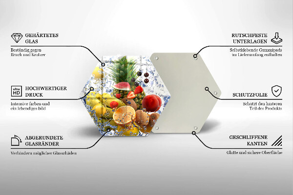 Kitchen worktop protector Juicy fruit and water