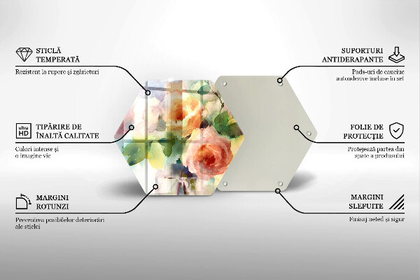 Kitchen worktop protector Painted flowers