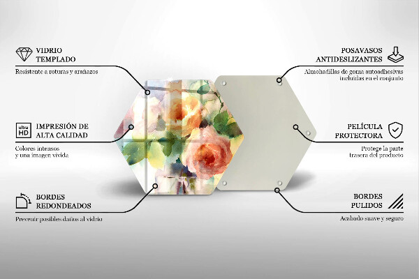 Kitchen worktop protector Painted flowers