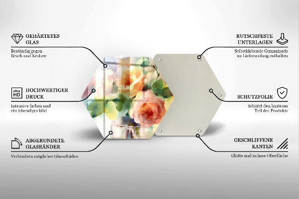 Kitchen worktop protector Painted flowers