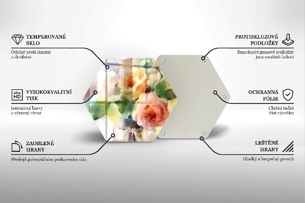 Kitchen worktop protector Painted flowers