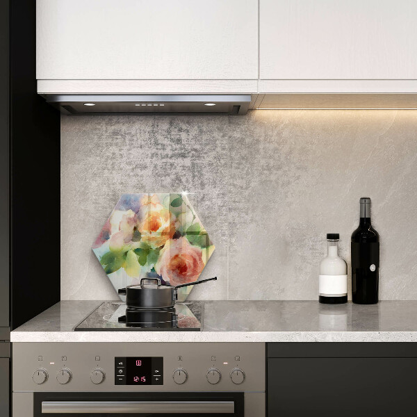 Kitchen worktop protector Painted flowers