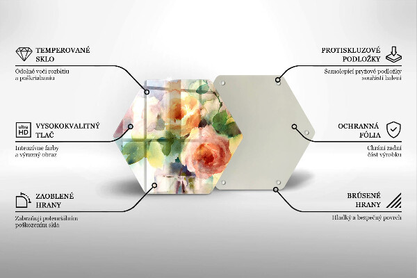 Kitchen worktop protector Painted flowers