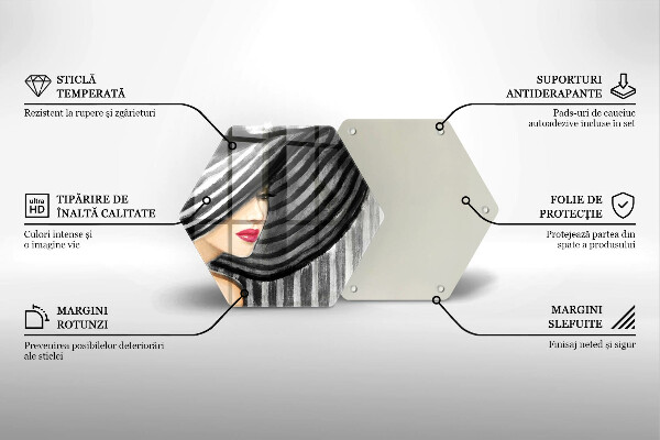 Kitchen worktop protector A woman in a hat