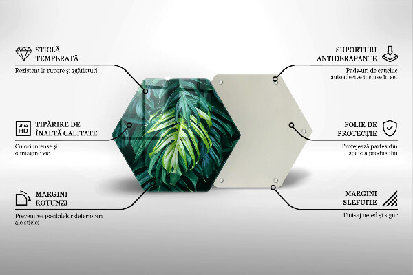 Kitchen worktop protector Monstera wild leaves