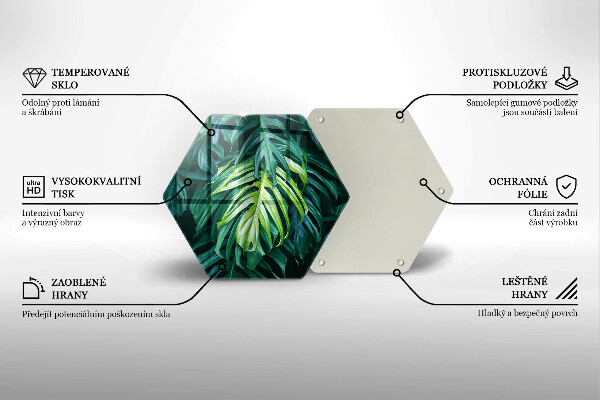 Kitchen worktop protector Monstera wild leaves