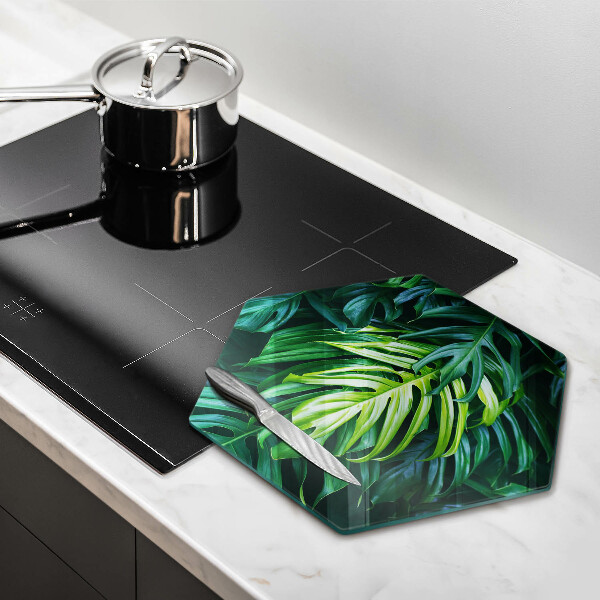 Kitchen worktop protector Monstera wild leaves