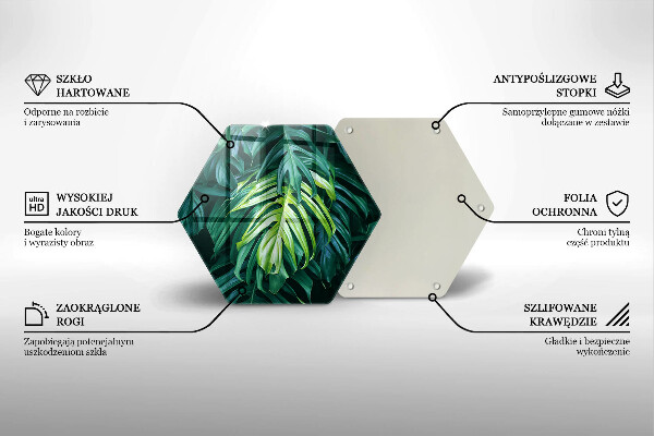 Kitchen worktop protector Monstera wild leaves