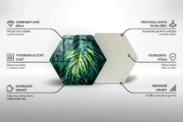 Kitchen worktop protector Monstera wild leaves