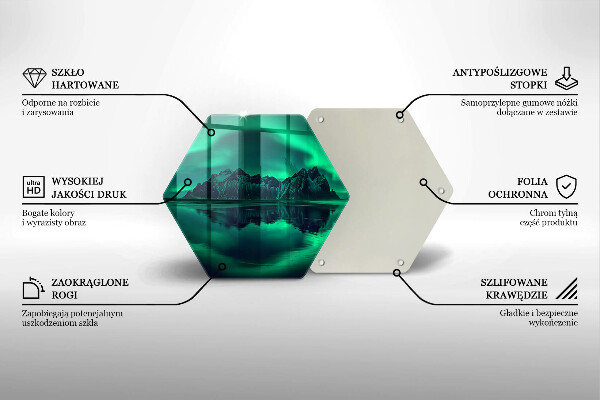 Kitchen worktop protector Landscape of the aurora polar