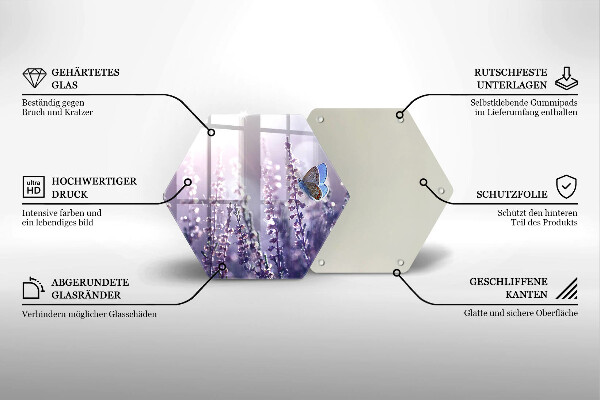 Kitchen worktop protector Field flowers and butterfly