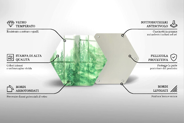 Glass chopping board Painted forest