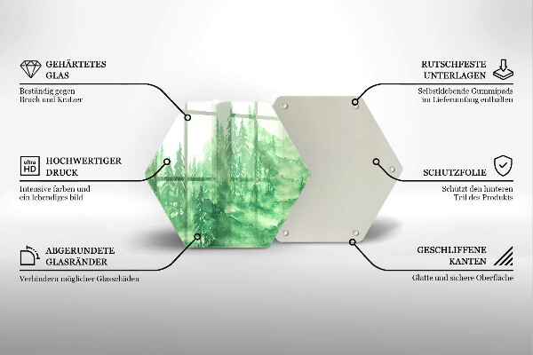 Glass chopping board Painted forest