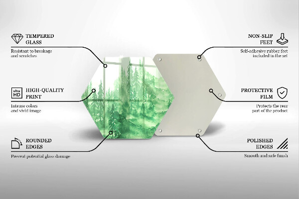 Glass chopping board Painted forest