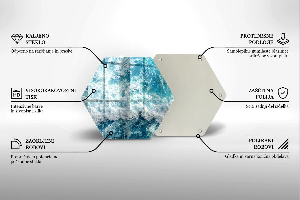 Glass chopping board Water sea waves