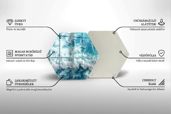 Glass chopping board Water sea waves