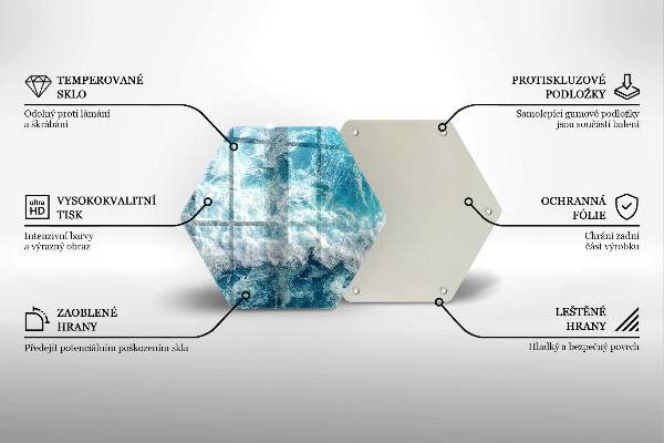 Glass chopping board Water sea waves