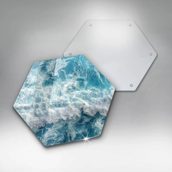Glass chopping board Water sea waves