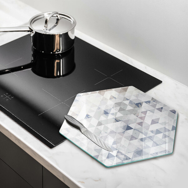 Glass chopping board Triangle pattern