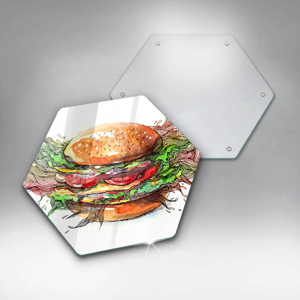 Chopping board Drawing hamburger