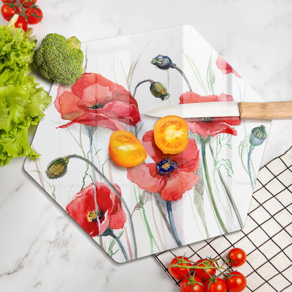 Chopping board Red flowers