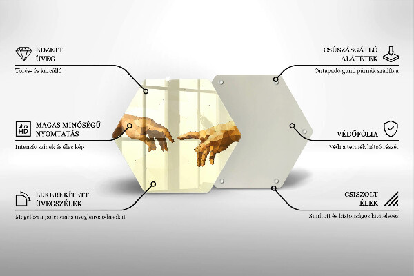 Kitchen worktop protector Creation of Adam hands
