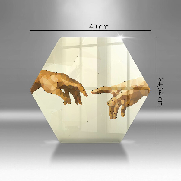 Kitchen worktop protector Creation of Adam hands