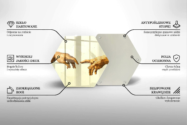 Kitchen worktop protector Creation of Adam hands