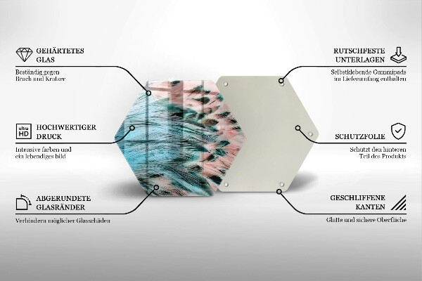 Kitchen worktop protector Boho bird feathers