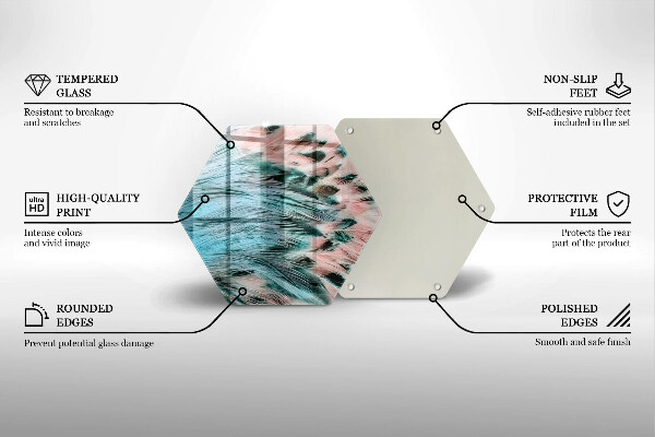 Kitchen worktop protector Boho bird feathers