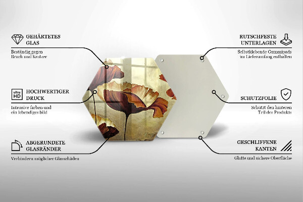 Kitchen worktop protector Painted boho flowers