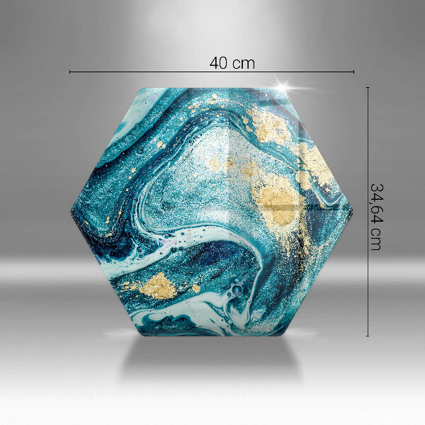 Chopping board glass Blue abstraction gold