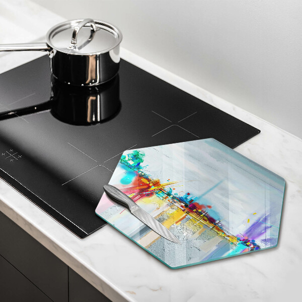 Chopping board glass Painted abstraction