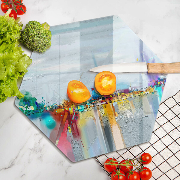 Chopping board glass Painted abstraction