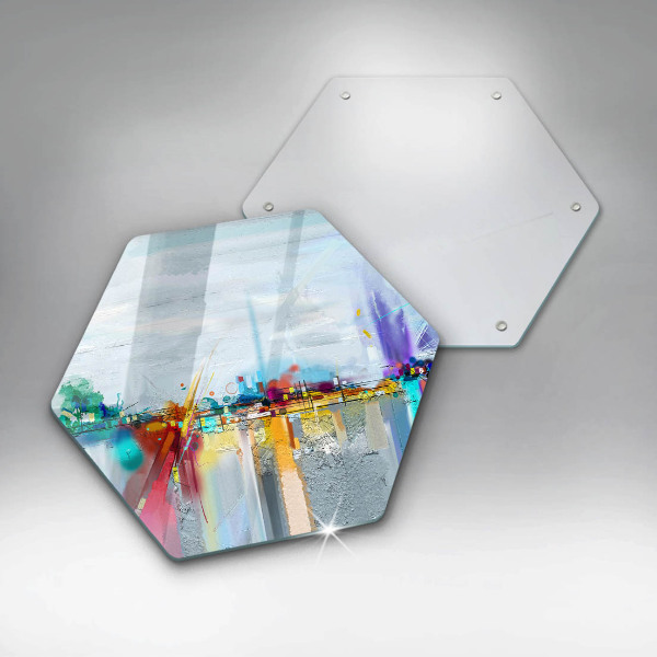 Chopping board glass Painted abstraction