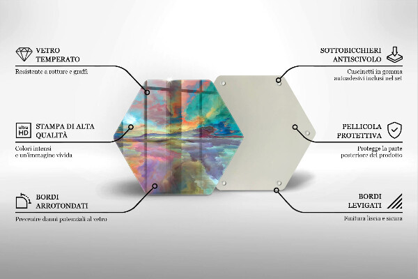 Chopping board glass Colorful sky